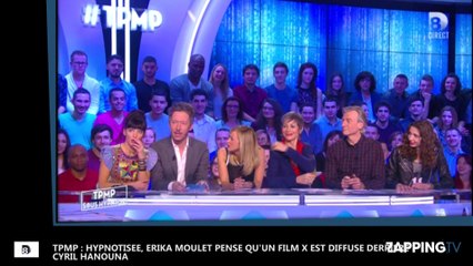 TPMP : Hypnotisée, Erika Moulet pense qu’un film X est diffusé derrière Cyril Hanouna (vidéo)