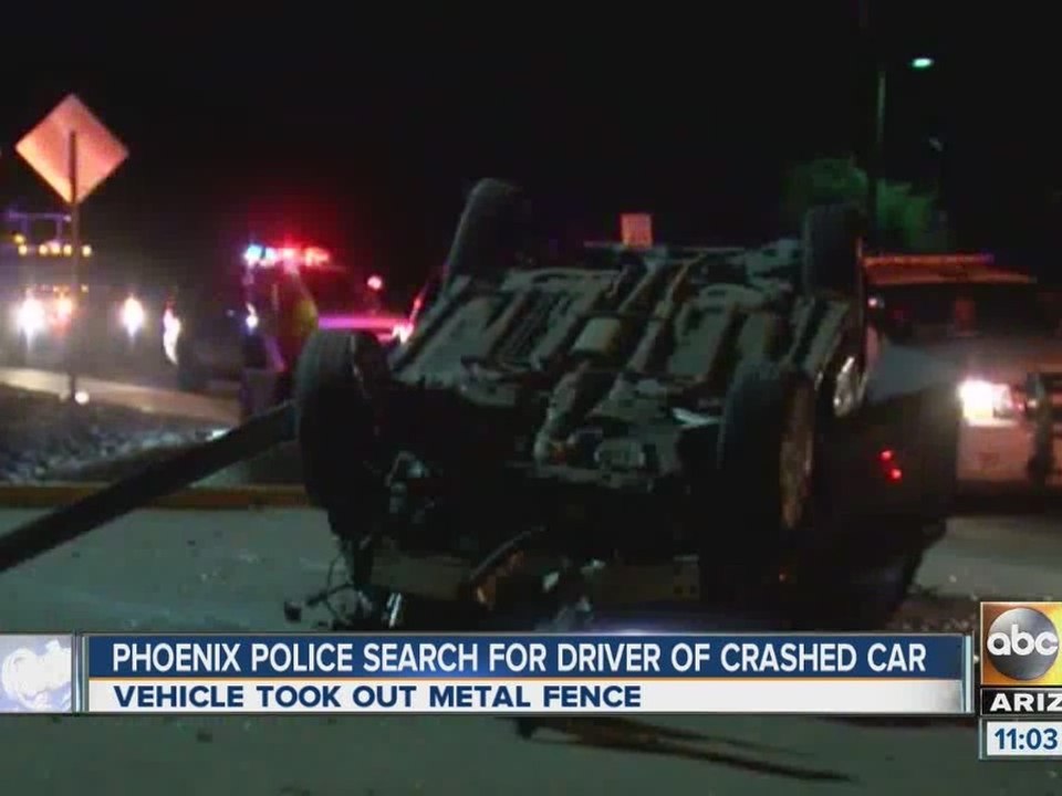 Police searching for driver of crashed car in Phoenix