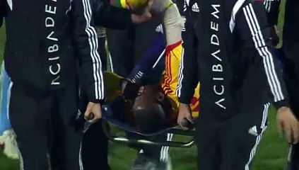 Trabzonspor - Kayserispor maçında şok sakatlık