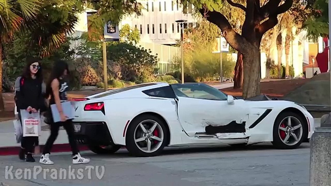 CRASHED CORVETTE STINGRAY PRANK!! - REVERSE GOLD DIGGER PRANK 2016!