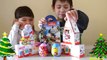 Lots of Kinder Surprise Eggs unboxing! Mickey Mouse Barbie Peppa Pig Doc McStuffins Santa Clause