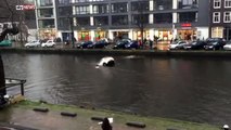 Dramatic Rescue Of Mother And Child From Sinking Car in Amsterdam