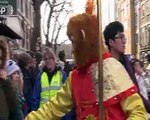 Thousands of people lined the streets of London for the Chinese New Year celebrations.