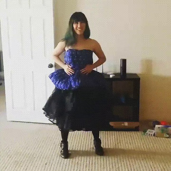 A dress that transforms from a Tardis pattern to the Heart of the Tardis!