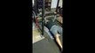 Swiss Bar Floor Press with Resistance Bands