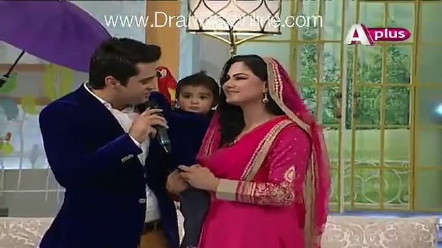 Veena Dancing with her Son in a Live Morning Show