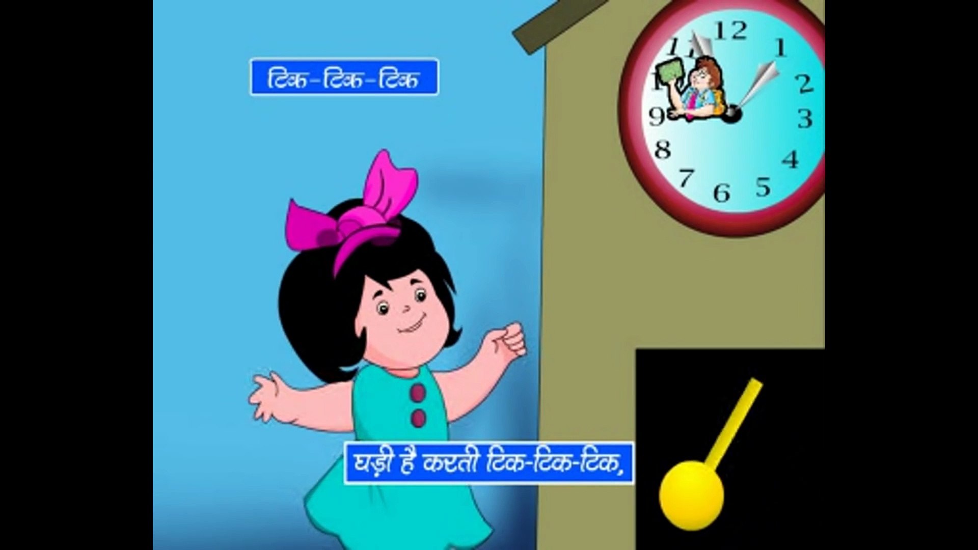 Tik Tik Tik Hindi Poems for Nursery Cartoon Children Cartoon