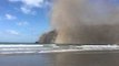 Dust Blankets Sumner Beach After Quake Triggers Cliff Collapse