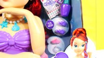 Little Mermaid Princess Ariel Styling Barbie Color Changing Nails & Makeup & Frozens Princess Anna