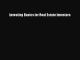 Download Investing Basics for Real Estate Investors Free Books