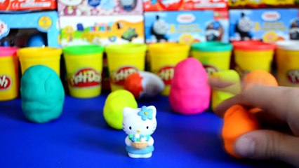 Play-Doh Surprise eggs Kinder Surprise LPS Hello Kitty Polly Pocket Playdough Fun WOW