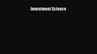 PDF Investment Science Free Books