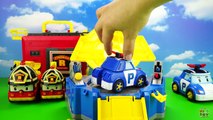 Robocar Poli and Robocar Roy with garages. Collection of Transformers. 애니메이션 영화