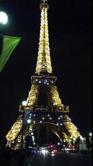 Evening lights of the Eiffel Tower - Paris - France