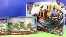 Disney Pixar Cars Lightning McQueen Carbon Speed 4 Pack & Double Lane Duel Track Set