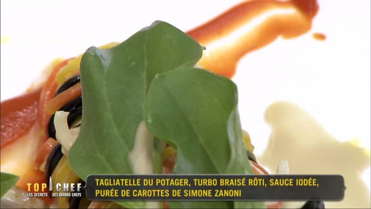 Tagliatelle du potager, turbot et sauce iodée par Simone Zanoni
