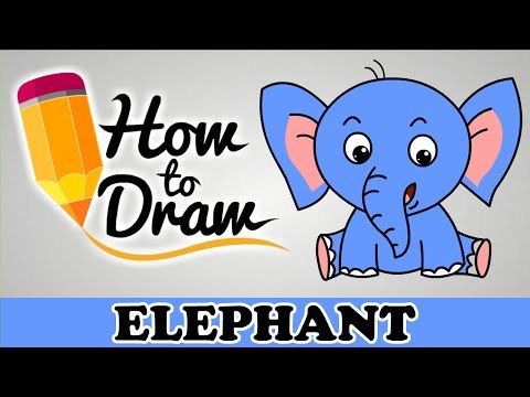 How To Draw A Elephant - Easy Step By Step Cartoon Art Drawing Lesson Tutorial For Kids & Beginners