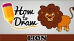 How To Draw A Lion - Easy Step By Step Cartoon Art Drawing Lesson Tutorial For Kids & Beginners