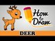 How To Draw A Deer - Easy Step By Step Cartoon Art Drawing Lesson Tutorial For Kids & Beginners