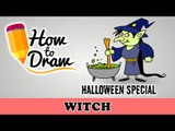 How To Draw A Witch - Halloween Special - Easy Drawing Lesson With Colouring