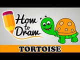 How To Draw A Tortoise - Easy Step By Step Cartoon Art Drawing Lesson Tutorial For Kids & Beginners
