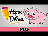 How To Draw A Cute Pig - Easy Step By Step Cartoon Art Drawing Lesson Tutorial For Kids & Beginners