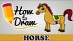 How To Draw A Horse - Easy Step By Step Cartoon Art Drawing Lesson Tutorial For Kids & Beginners