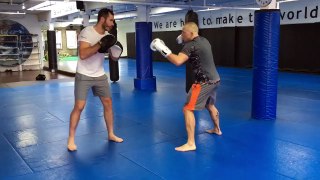 Georges St-Pierre Looking Mean On The Pads