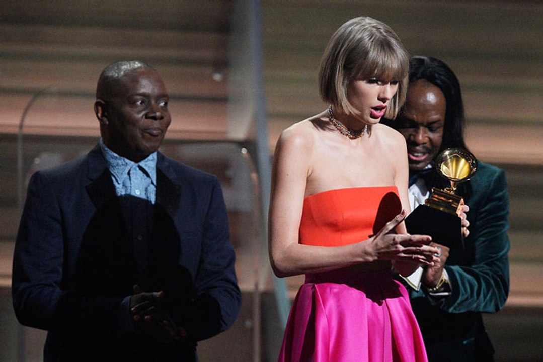 Taylor Swift fires back at Kanye West during her The GRAMMYs speech