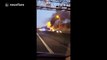 Lorry blazes on M62 motorway causing rush hour closures