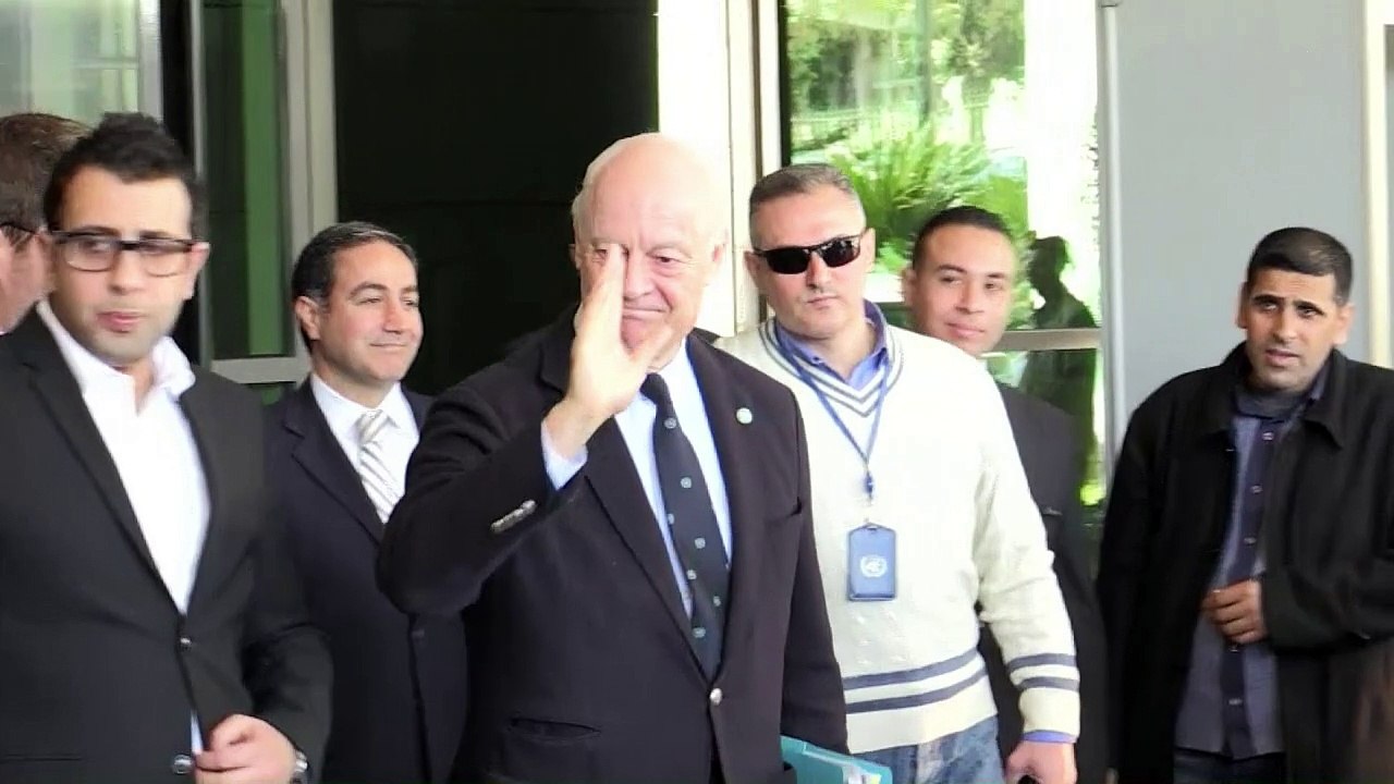 دي ميستورا يلتقي وزير الخارجية السوري وليد المعلم في دمشق