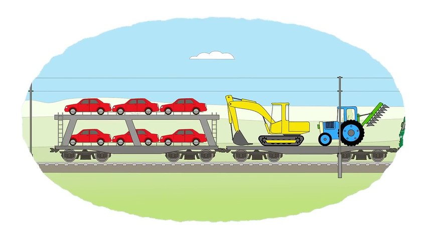Раскраска - Мультик про паровозики и большие поезда