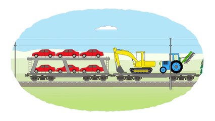 Раскраска - Мультик про паровозики и большие поезда