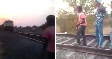 An Idiot vs. An Oncoming Train