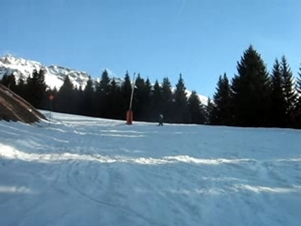 snow board, les debuts d'une jeune fille