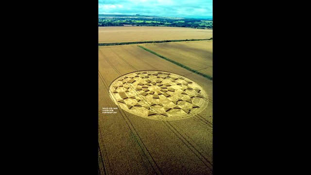 Рисунки на полях, Уилтшир, Англия, 19 августа 2015г