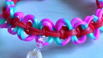 Плетения яркого и красивого браслета из резинок Rainbow Loom на рогатке