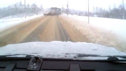 Collision of Two Trucks on the Highway