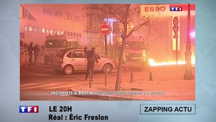 Emeutes à Bastia : un policier prend feu devant les caméras