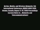 Download Ad-Hoc Mobile and Wireless Networks: 5th International Conference ADHOC-NOW 2006 Ottawa