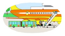 Мультик - Раскраска. Учим Цвета - Воздушный транспорт: самолеты, истребитель, дирижабль, планер