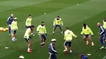 Zinedine Zidane demostrÃ³ su clase en el rondo de entrenamiento