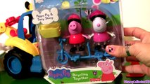 Play Doh Peppa Pig Riding Bike with Suzy Sheep Playing in Playdough Muddy Puddles Peek n Surprise