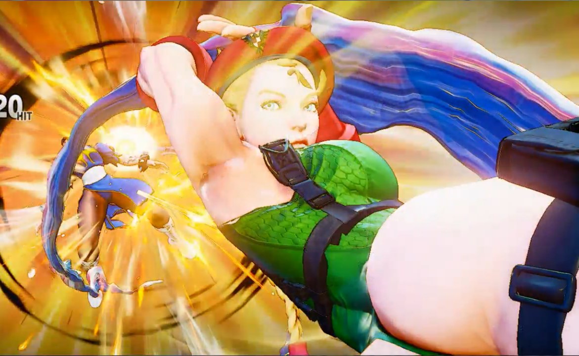 super street fighter 5 V (Ryona)Cammy super move on Chunli, slow motion