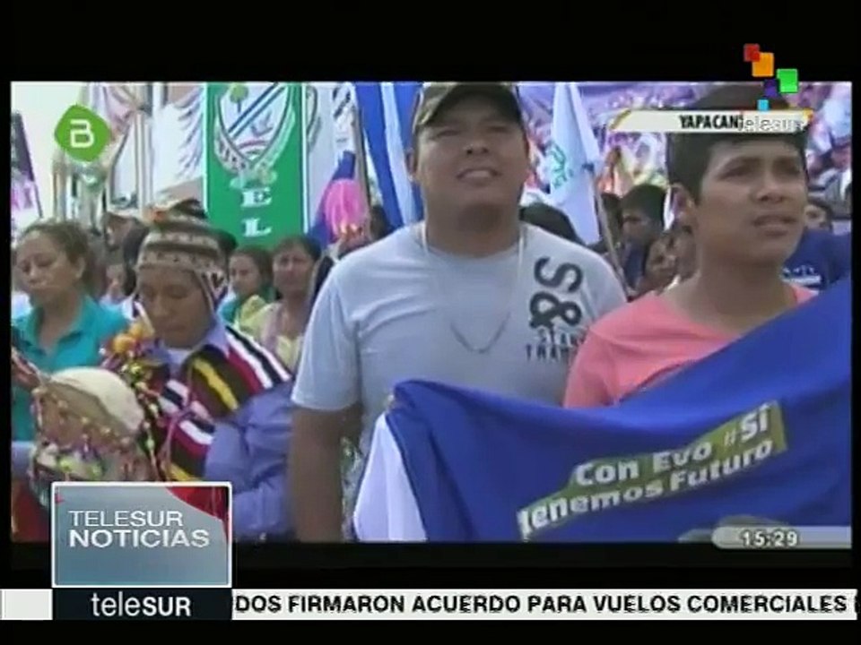 Bolivia: encabeza Evo Morales en Santa Cruz acto de campaña