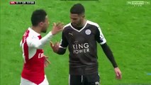 Francis Coquelin manhandled a stalling Riyad Mahrez during Arsenal 2-1 Leicester