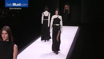 Kendall Jenner In black and white on Vera Wang runway