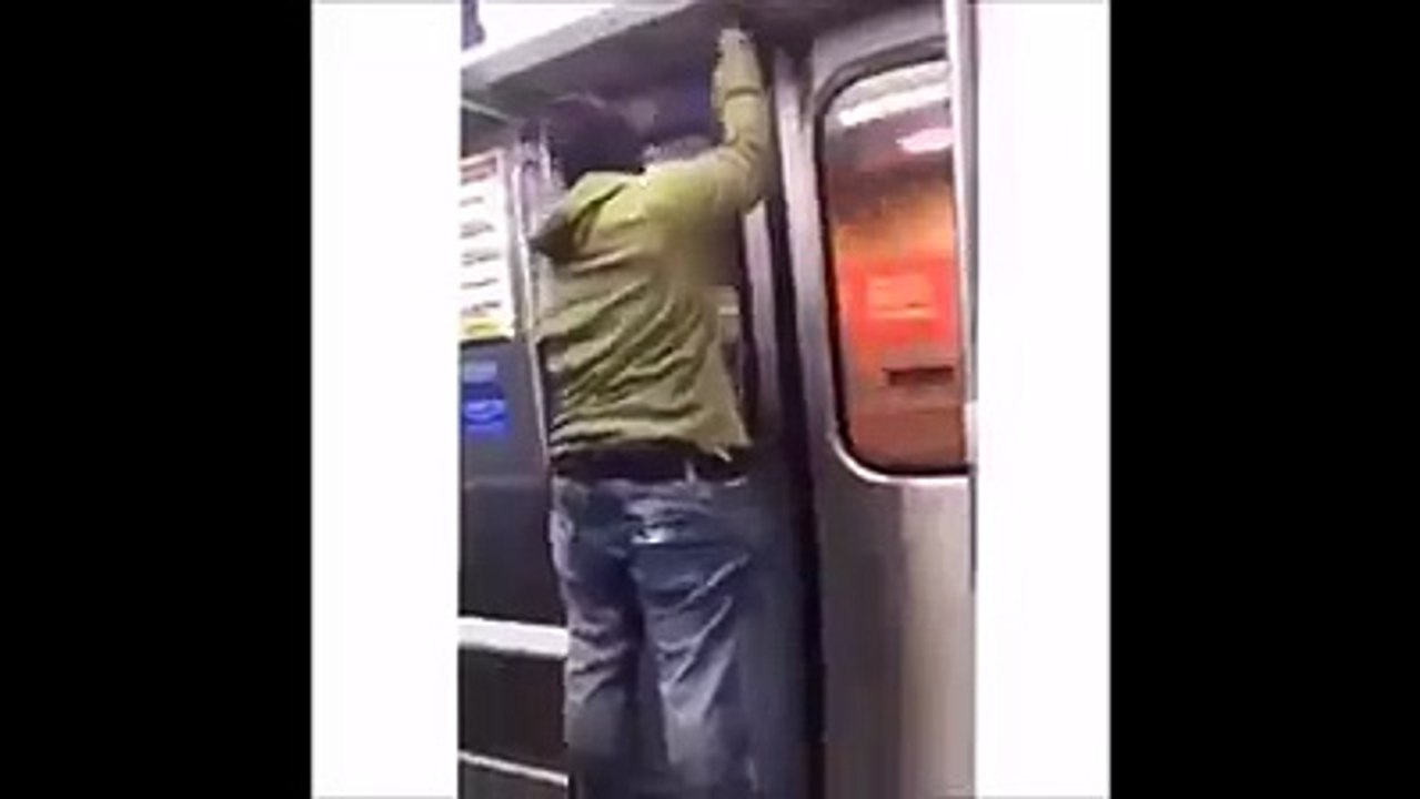 Crazy Guy Jumps of Train