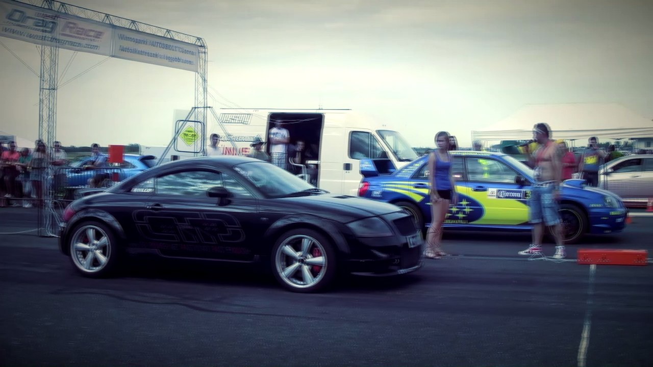 Audi TT Turbo Vs. Subaru Impreza WRX STI Drag Race HD