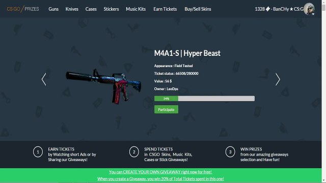 HOW TO GET FREE CSGO SKINS CASES KNIVES STICKERS - CSGO PRIZES